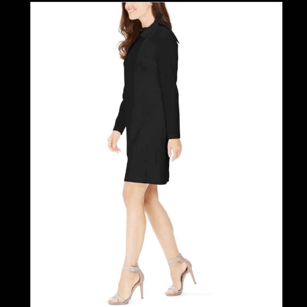 NWT Calvin Klein Black Tie Neck Scuba Dress Size 8